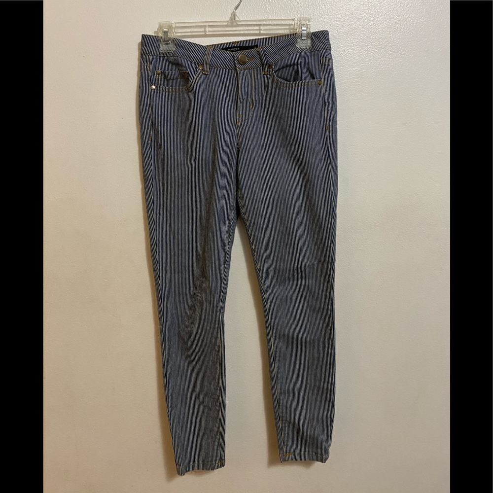 Harper High-Rise Pinstripe Skinny Pants | Size 27 | Stretch Workwear Trousers